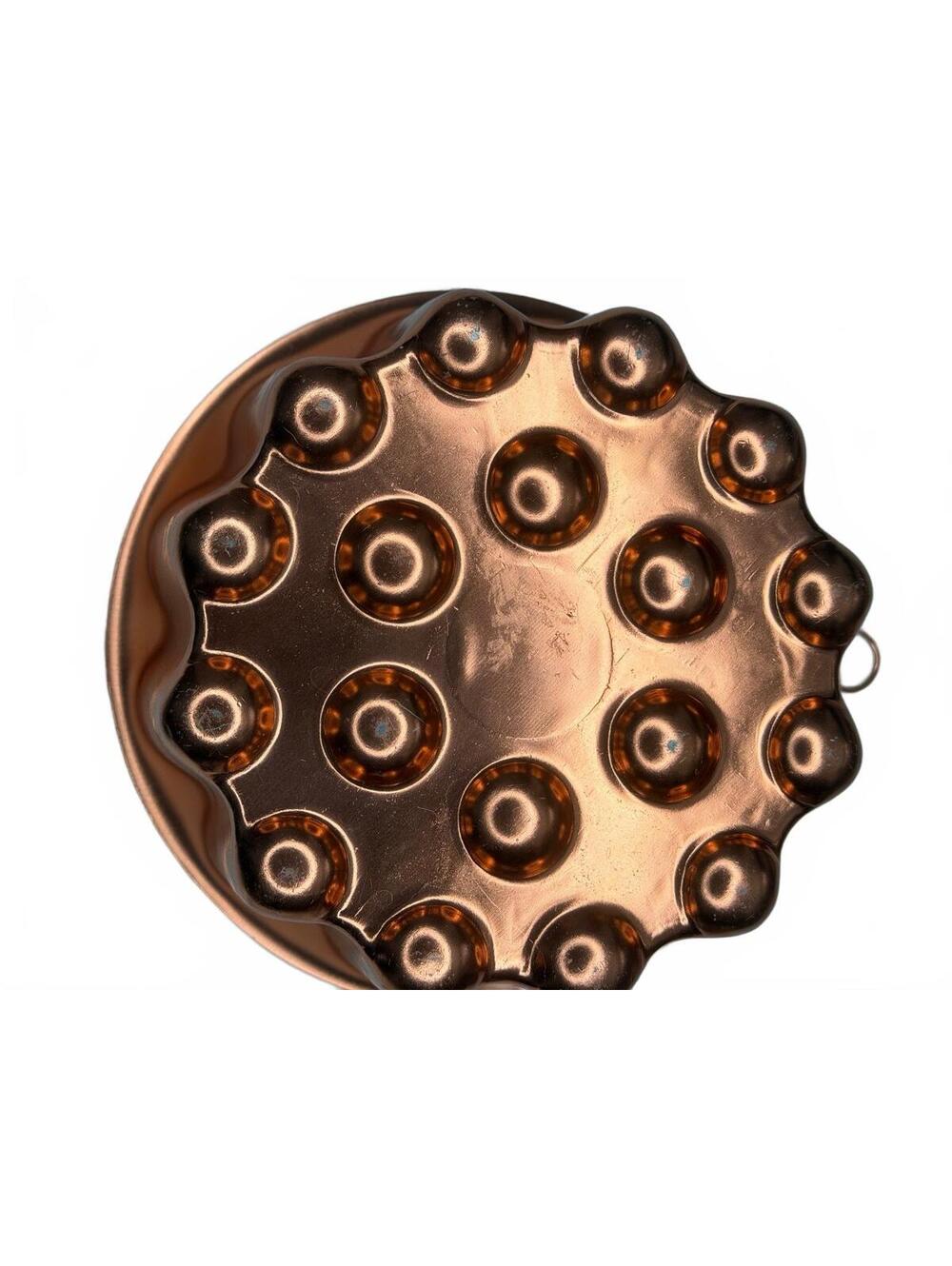 copper jello mold 4 cup vintage gelatin mold with hanging ring